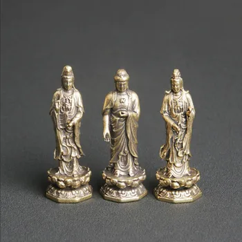 Antique Brass Západnej Troch Svätých Ploche Ornament Náboženské Ponúka Buddha Remeslá