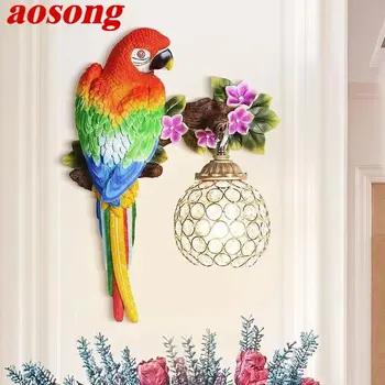 AOSONG Moderné Papagáj Nástenné Svietidlo LED Vnútorné Tvorivé Realisticky Živice Sconce Svetlo pre Domáce Obývacia Izba Chodba Dekor