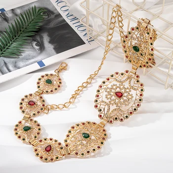 Arabského Luxusu Sunspicems Nádherné Ručne Tkané Lano Pás pre Ženy Pás Reťazca Svadobné Šperky Maroko