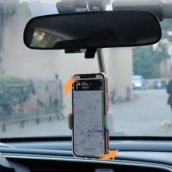 Auto Spätné Zrkadlo Montáž Držiaka Telefónu, pre iPhone Samsung Xiao Nastaviteľné GPS Sídlo Smartphone Držiak Univerzálny Rozšírenie Stojan