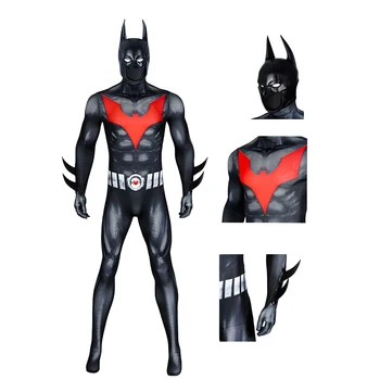Bat Jumpsuit Cosplay Kostým Zentai Zamaskovať Terry McGinnis Prevyšuje Cosplay Kostým Spandex Halloween Kostým