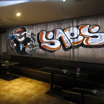 beibehang Vlastné Nástenné Tapety Abstraktný Graffiti KTV Lounge Bar, Kaviareň v Obývacej Izbe Pozadie 3D Retro Tapety Abstraktných