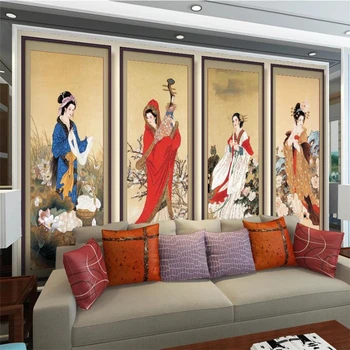 beibehang Vlastnú tapetu 3d klasické štyri krásne Čínsky štýl, obývacia izba papier pozadí steny, spálne, обоиrestaurant