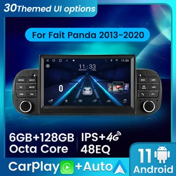 Bezdrôtové Carplay Pre Fiat Panda 2013-2020 2Din Android 11 6+128G Auto Multimediálny Prehrávač Rádio Stereo AutoAudio 4G Lte DSP WIFI