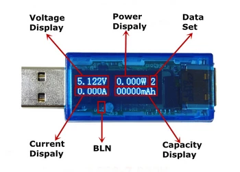 Biely USB 3.0 Verzia Oled Displej Usb Meter Detektor Voltmeter Ammeter Výkon Kapacita Prúdu Napätie Tester