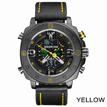 BOAMIGO Luxusné Chronograf pre Mužov Klasické Hodinky Quartz LED Digitálne Hodiny relojo hombre relogio masculino hodinky
