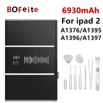 Bofeite Tablet Batérie 6500mAh Pre iPad 2 Pre APPLE iPad A1376 A1395 A1396 A1397 Batéria Náhradná Bateria S Nástrojmi