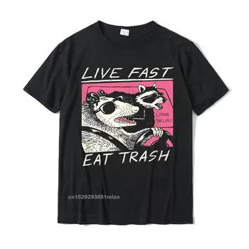 Bývať Rýchlo! Jesť Odpadky! T-Tričko Hot Predaj Nové Tričko Camisas Hombre Pre Mužov Bavlna Topy Tees Harajuku
