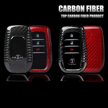 Carbon Fiber Kľúča Vozidla Prípade Kryt Plášťa Pre Toyota Prius Camry Corolla C-H CHR RAV4 Prado Vellfire Alphard Hilux Estima