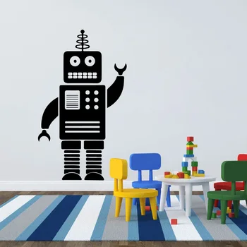 Cartoon Robot Wall Nálepky Chlapec, Izba Detská Škôlka Roztomilý Robot Wall Kotúča, Detská Izba Deti Miestnosti Vinyl Home Decor Art Nástenná Maľba