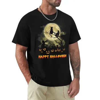 Cintorín Mooms Mačka Halloween Party 2021 Tričko T-Shirt short nové vydanie t shirt pánske bavlnené tričko