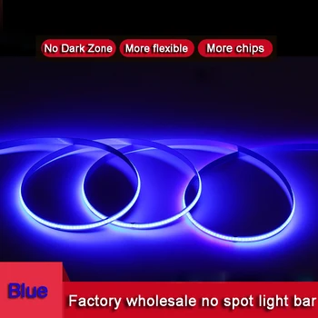 COB LED Pásy na Mieru 24V 12V Modré Svetlo Dekoračné Mäkké Svetlo Pásy Skrinková Obývacia Izba Pozadí Zvýrazniť svetelný Pás
