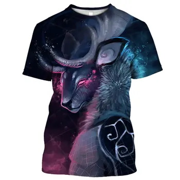 Cool Retro Zviera 3d Vytlačené pánske T-shirt Vzor pánske Oblečenie Tees Lete Bežné Krátky Rukáv Topy Bavlna Nadrozmerné