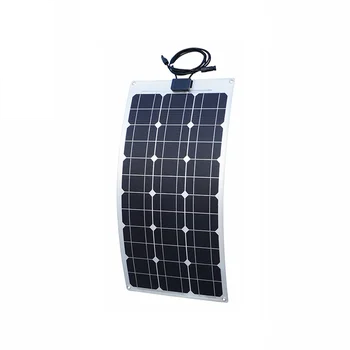 Custom Design 50w Mono-Kryštalický Sunpower Lepidlo Tenký Film Semi Flexibilné Solárnych Panelov Čierne