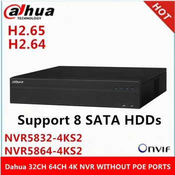Dahua NVR5832-4KS2 32CH & NVR5864-4KS2 64CH Podpora 8 SATA pevné disky 12MPX NVR s Dahua Logo Network Video Recorder