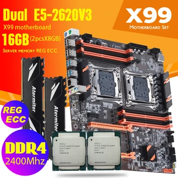 DDR4 Dual X99 Doska S 2011-3 XEON E5 2620 V3*2 2* 8GB = 16GB 2400MHz REG ECC Pamäť RAM Combo Kit USB