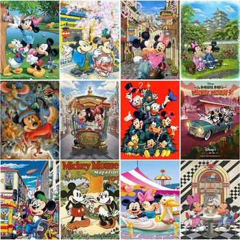 Disney DIY Diamond Maľovanie Cartoon Mickey Mouse 5D Diamond Mozaiky Výšivky Cross Stitch Art detskej Izby Domáce Dekorácie