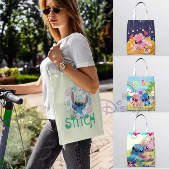 Disney ' Lilo & Stitch Tašky Cez Rameno, Kreslený Film Vytlačené Vysokou Kapacitou Plátené Tašky Opakovane Nakupovanie Kabelka Vlastný Vzor Tote