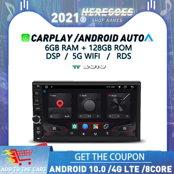 DSP IPS Android 10.0 quad Core, 2GB + 32GB Auto DVD Prehrávač, GPS, WIFI, Bluetooth 5.0 TPMS carplay RDS Rádio Pre Univerzálne Nissan