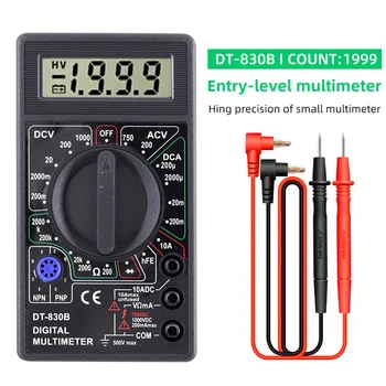 DT830B AC/DC LCD Digitálny Multimeter 750/1000V Voltmeter Ammeter Ohm Tester Vysoká Bezpečnosť Ručný Merač Digitálny Multimeter