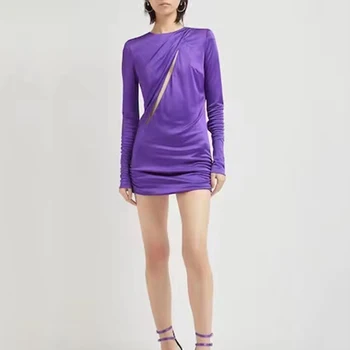 Duté mini šaty 2023 lete nové y2k farbené viskóza textílie módne pohodlné chudnutie dlhé tenké šaty dámske šaty