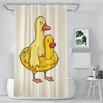 Dvojité Duck Sprchové Závesy Nepremokavé tkaniny Tkaniny CreativeBathroom Dekor s Háčikmi bytové Doplnky