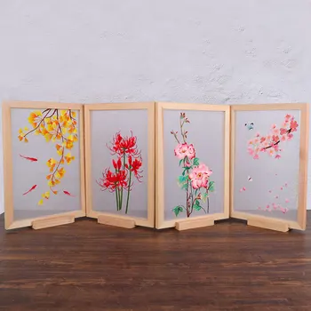 Dvojitým Stehom DIY Kvetinové Výšivky Plavidlá Auta s Dreveným Rámom Čínsky Cross Stitch Nastaviť, Vyšívanie, Šitie Umenie Maľba Dekorácií