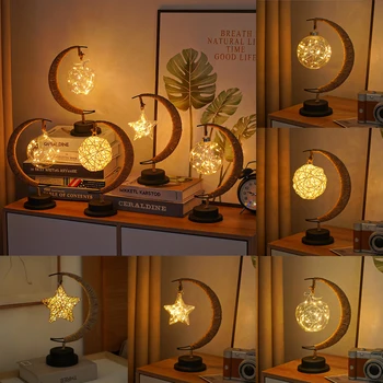 EID Mubarak Mesiac LED sviečkach Ramadánu Nočné Svetlo Dekorácie pre Domov Islamskej Moslimskej Strany Lampa Dekorácie Spálňa Ornament