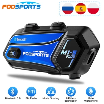 Fodsports M1-S Plus Motocykel Intercom Bluetooth Helmy, Slúchadlá 8 Jazdcov Párovanie Hudbu Zdieľať Intercomunicador Moto Slúchadlá