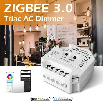 GLEDOPTO Zigbee Mini Smart Light Dimmer 220V AC Triac Stmievač Stmievateľné Zatlačte Prepínač Modul Kompatibilný S 2.4 G RF Diaľkové Ovládanie