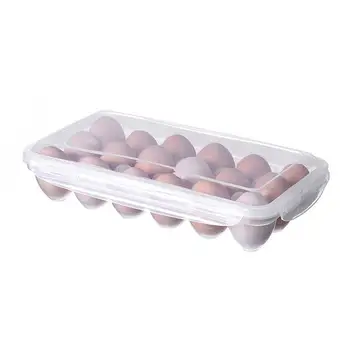 Grid Transparentné Vajcia Úložný Box Držiteľ Kontajner Kuchyňa Chladnička Vajcia Organizátor Stohovateľné Zapečatené Prachotesný Freshkeeping