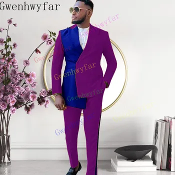 Gwenhwyfar (Bunda+Nohavice)Ležérne Módne Luxusné Business Muži Obleky, Svadobné Obleky Muž Tuxedos Slim Fit Vrchol Klope Muži Obleky