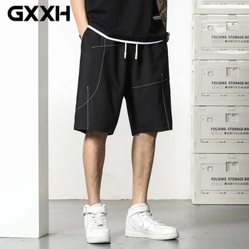 GXXH 2023 Nové Letné pánske Šortky XXL-6XL Plus Veľkosť Šnúrkou Neforemné Koleno Dĺžke Muž Široký Lýtkové Mužov Krátke Nohavice Streetwear