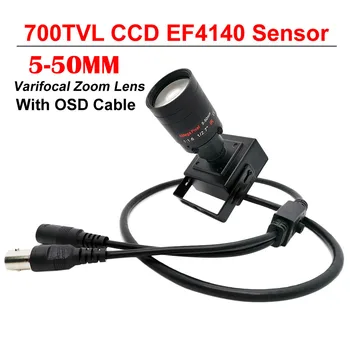 HD 700TVL CCD Effie-E 5-50mm 9-22 mm 6-22mm Varifokálny Nastaviteľný Objektív Mini Fotoaparát S OSD Kábel KAMEROVÝ Bezpečnostný Box Auto Otvorené