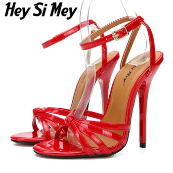 Hej Si Mey Luxusné Elegantné Sandále Ženy 2023 Letná Obuv Black Red Vysoké Podpätky Flip Flop Strany Svadobný Tanec Fetish Topánky Dámske