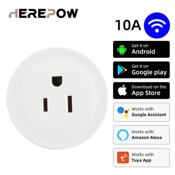 Herepow WiFi Smart Plug EÚ a USA, UK, adaptér Bezdrôtové Diaľkové Ovládanie Hlasom Power Energy Monitor Zásuvky Čas Zásuvka pre Alexa Google