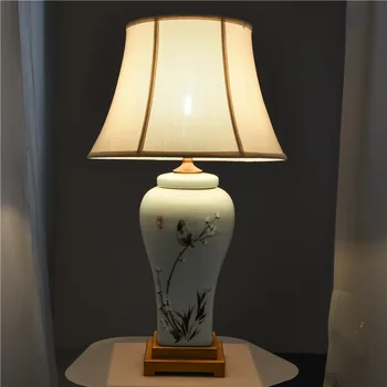 Hongcui Keramické Stolové Lampy, písací Stôl Svetlá Luxusné Moderné Moderné Textílie pre Foyer Obývacia Izba Office Tvorivé posteľová Izba Hotel