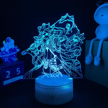 Hra 3D Nočného Genshin Vplyv Arataki Itto Obrázok pre Dieťa Spálňa Decor Dieťa Hráč Darček k Narodeninám Farby stolná Lampa