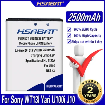 HSABAT 2500mAh BST-43 Batérie pre Sony Ericsson WT13I Yari U100i J10 J20 J108i S001 CK13I S001 U100