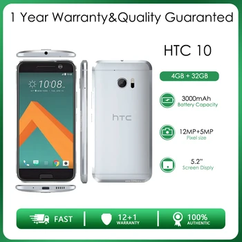 HTC 10 M10 Zrekonštruovaný Odomknutý 32 GB, 4 gb RAM 4G LTE Quad-core Zadný Fotoaparát 12MPX 5.5