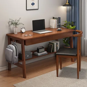 Jednoduchý stôl, masívne drevo nohu štúdia písací stôl, workbench, počítač, pracovný stôl, písací stôl office