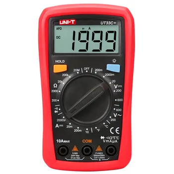 JEDNOTKA UT33C+ Digitálny Multimeter Auto Rozsah Palm Veľkosť AC DC Voltmeter Ammeter Odpor Capatitance Tester