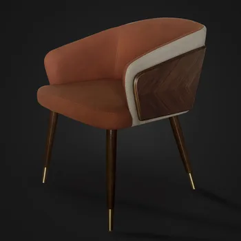 Jedálenské stoličky jednoduché kreatívne stoličky domácnosti Nordic reštaurácia masívneho dreva kreslo kožené späť stolice moderné voľný čas látkové kreslo