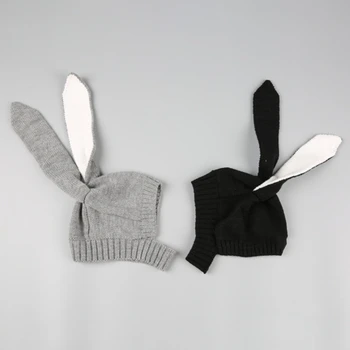  Jeseň Zima, Baby, Klobúk Fotografie Rekvizity Batoľa Detská Rabbit Ears Pletené Klobúk pre Deti Novorodenca Bunny Čiapočku