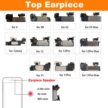 JoeeStore 1pcs Slúchadlo Flex Kábel pre iPhone 11 12 13 Pro X XS XR Max Mini Top Ucho Zvuku Reproduktor Headset Náhradné Diely