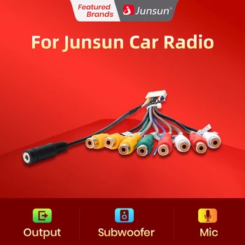 Junsun Auto Stereo Rádio RCA Výstup Drôt Aux-in Kábel Adaptéra