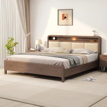 Kopanie obyčajný masívneho dreva posteľ manželská posteľ moderný jednoduchý Nordic 1.8 m master posteľ vysoká box úložný posteľ 1,5-krát posteľ