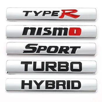 Kovové Auto Samolepky Zadný Kufor, Znak, Odznak Obtlačky Nismo TypeR Sport Hybrid Turbo Logo Nálepka pre BMW, Audi Honda, Toyota, Opel KIA