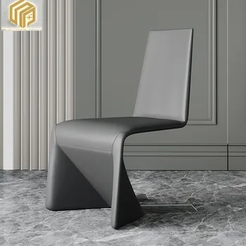 Kožené luxusné jedálenské stoličky Moderný jednoduchý domov späť jedálenské stoličky Dizajnér Nordic káva stoličky