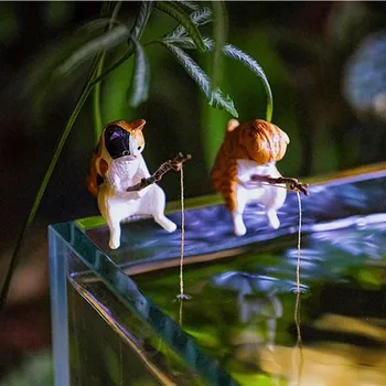 Kreatívne Akváriu Dekorácie 7 Štýl Malé Rybárske Mačka Akvárium Príslušenstvo Záhradné Ozdoby akvárium Príslušenstvo urob si sám